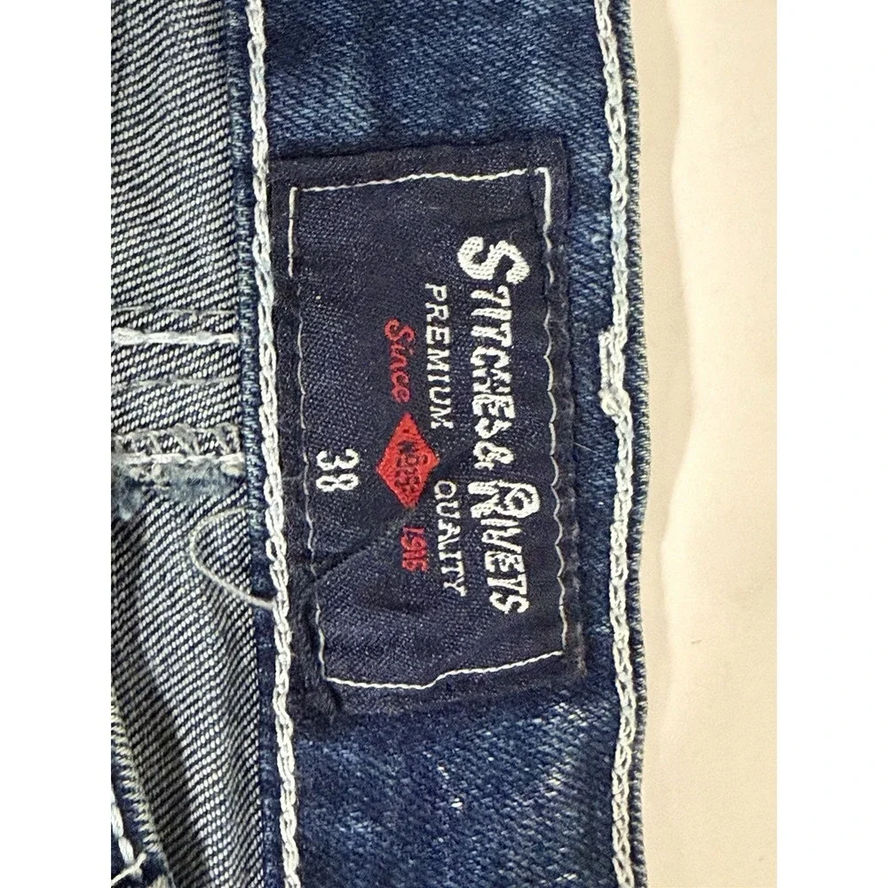Stitches And Rivets, Men's Faded Jeans, Size 38